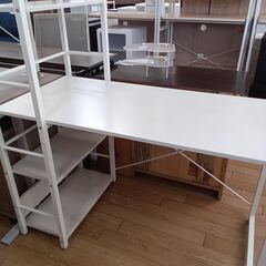 ★ジモティ割あり★ ニトリ PCデスク ホワイト H120×D60×W120 クリーニング済み TK4161の画像