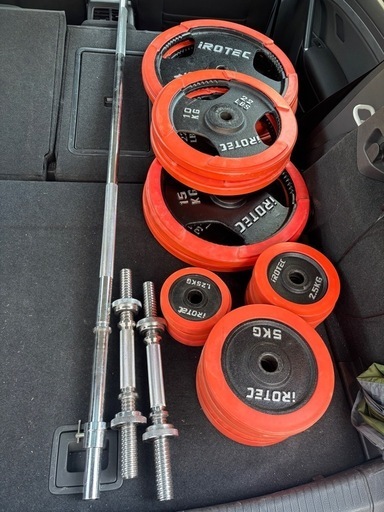 アイロテック バーベル プレートセット ラバープレート10KG【2枚】【穴