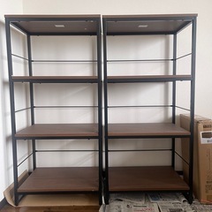 ニトリ シェルフ インダストリアル ブラウン/ブラック（送料込み） 値下げニトリ シェルフキャビネットブラウン ×2