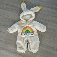 ベビー アウター モコモコ 厚手 ウサギ フード付き