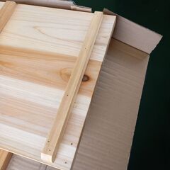 杉　棚板　補強桟付き　DIY　天然木　3枚組　ヴィンテージ　木目　節あり　品数に限りがあります。の画像