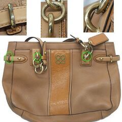 COACH コーチ ジュリア ワンショルダーバッグ 16464 ベージュ レザー 肩掛け トートバッグとしても　☆ PayPay(ペイペイ)決済可能 ☆ 札幌市 豊平区 平岸 平岸店の画像