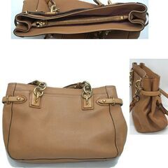 COACH コーチ ジュリア ワンショルダーバッグ 16464 ベージュ レザー 肩掛け トートバッグとしても　☆ PayPay(ペイペイ)決済可能 ☆ 札幌市 豊平区 平岸 平岸店の画像