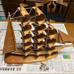値下げ‼️木製帆船模型の画像