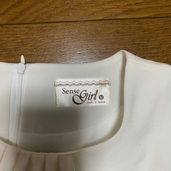 半袖ミニワンピース　ホワイト/ネイビーの画像