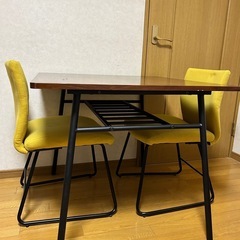 家具ダイニングセット　机＋椅子2脚