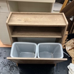収納ゴミ箱 棚&ゴミ箱2 見えないゴミばこ（キズ汚れあり）