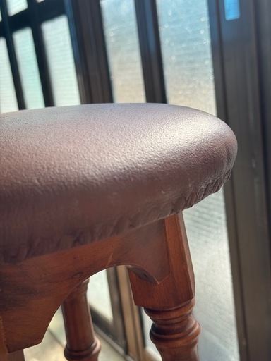 ヴィンテージ イタリア製ハンドメイド 無垢材カウンターチェア