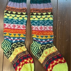 ネパリバザーロ 手編み ウールソックス ルームシューズ