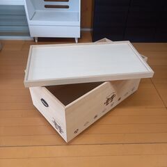 限定一品限り　1段　デザイン　雛人形ケース　総桐　衣装収納　和　桐箱　キャスター付きの画像