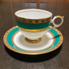 HOYA ボーンチャイナ　カップ&ソーサー1客　エメラルドグリー...