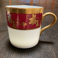 HOYA エスプレッソコレクション　デミタスカップ&ソーサー　1客　レッド×ゴールドの画像