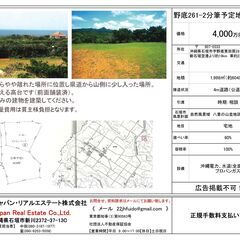 【売地】沖縄県石垣市野底261-2分筆予定地1、新石垣空港より約19km(車約23分) − 沖縄県