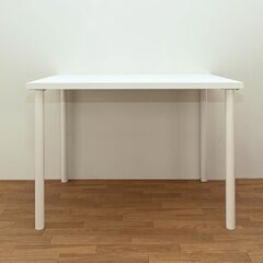 フリーテーブル デスク 90cm×60cm 平机 作業台 木製天板 ホワイト 白の画像