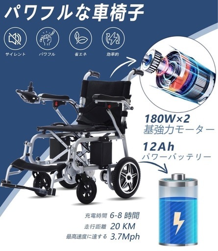 交渉中　新品 ontrip折りたたみ 電動車椅子 荷重100kg