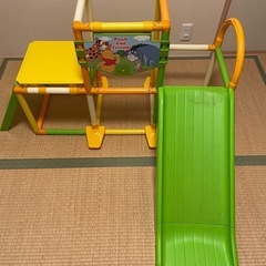 ジャングルジム　滑り台付き