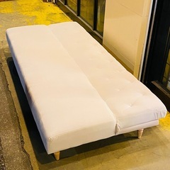 《売約済》【武蔵小山店】 ロウヤ　LOWYA ソファ　ソファー　ベッド　ソファーベッド　ソファベッド　折りたたみ　折り畳み　リクライニング　アームレス　ベージュの画像