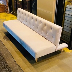《売約済》【武蔵小山店】 ロウヤ　LOWYA ソファ　ソファー　ベッド　ソファーベッド　ソファベッド　折りたたみ　折り畳み　リクライニング　アームレス　ベージュの画像