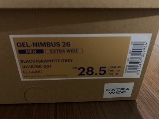 未使用品asics GEL-NIMBUS 26 28.5 extra wide ゲルニンバス アシックス