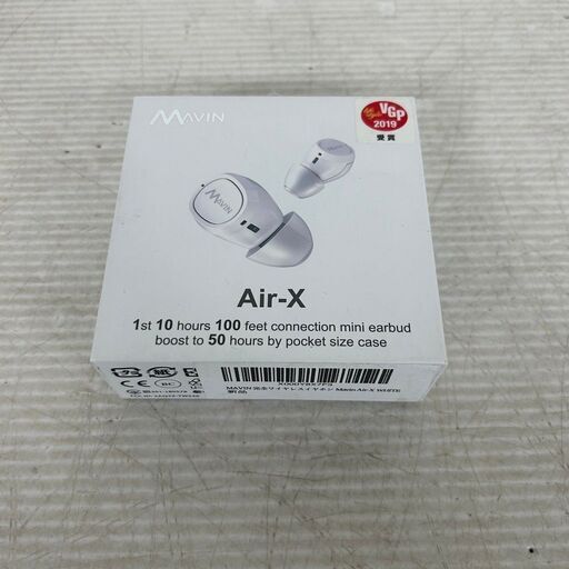 【未使用】MAVIN メーヴィン Air-X フルワイヤレスイヤホン AIR-X ホワイト VGP受賞 ワイヤレス イヤホン Bluetooth5.0 10時間再生 Y0863