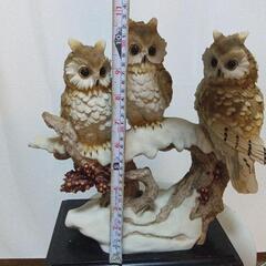 とまり木フクロウ置物　１点物の画像