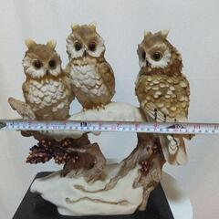 とまり木フクロウ置物　１点物の画像