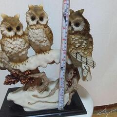 とまり木フクロウ置物　１点物の画像