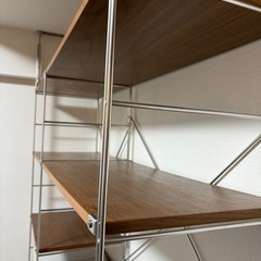 【無印良品】ステンレスユニットシェルフ　ウォールナットの画像