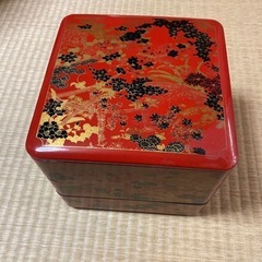 ④漆塗り 漆器 合成漆器？　三段重 重箱 お弁当箱 お節料理　昭...