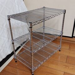 美品　スチールラック　収納ラック　シェルフ(棚)　高さ60㎝　幅...