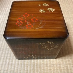 ⑥漆塗り 漆器 合成漆器？　三段重 重箱 お弁当箱 お節料理　昭...