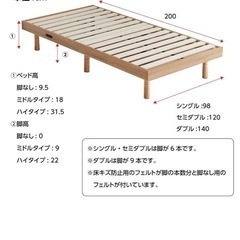 すのこベッド  サイズss
