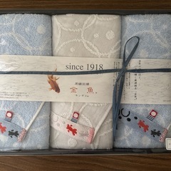 【未使用品】今治フェイスタオル3枚セット 金魚　