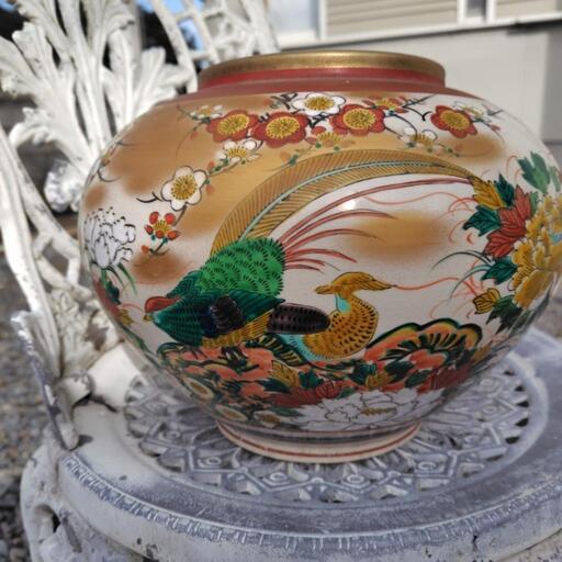 九谷焼 壺 九谷焼/泰幸 手描き壺 花瓶 鉢 九谷焼壺