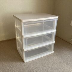 アイリスオーヤマ　ウッドトップチェスト 3段