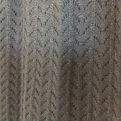 X623 ニットスカート 裏地あり ブラック 膝丈 ウエストゴム 冬用 古着の画像