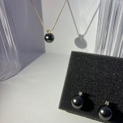 【新品美品】【通常19980円】14mm黒いパールネックレス