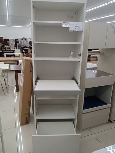 ☆ジモティ割あり☆ IKEA レンジ台 ホワイト H193×D39.5×W60.5 クリーニング済み HJ5784 (リユース日立店)  日立の収納家具《食器棚、キッチン収納》の中古あげます・譲ります｜ジモティーで不用品の処分