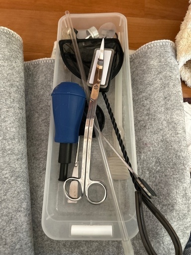 水槽や台、メンテナンス道具全て込みで