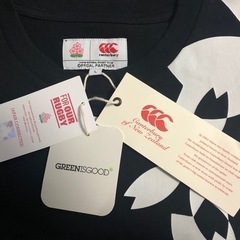 Canterbury ブラック 桜柄 Tシャツ JAPAN RUGBY ラグビーの画像