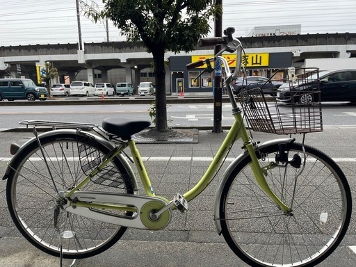 【完売御礼】【大人用】整備済 丸石 26型 ステートL型 中古自転車 婦人車 黄緑色 <自転車のオオムラ 静岡店>