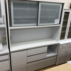 ★ジモティ割あり★  食器棚 白　ホワイト W140×D43×H197 クリーニング済み SJ8533