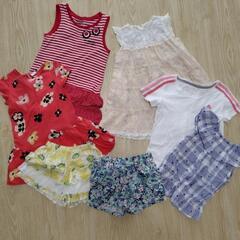 【中古品】子ども服 100サイズ 女の子 夏服 キュロット Tシ...