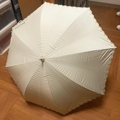 Wpc. 日傘 遮光★スター星柄　ホワイト　白《遮光率100%・UVカット率100％・UPF50＋・晴雨兼用の画像