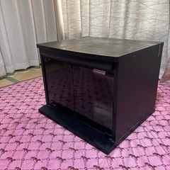テレビ台 収納 インテリア家具 ガラス窓家具　昭和 レトロ アンティークの画像