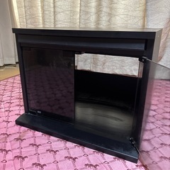 テレビ台 収納 インテリア家具 ガラス窓家具　昭和 レトロ アンティークの画像