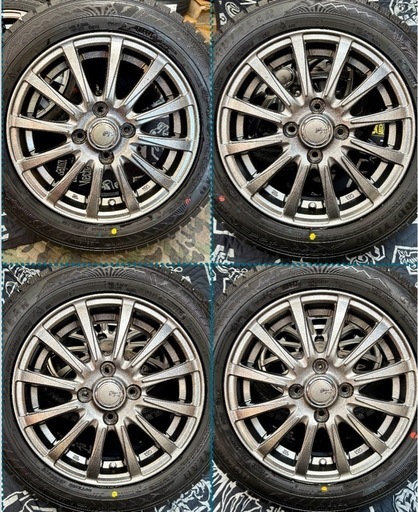 ㊵155.65.14 新品タイヤ4本と中古美品ホイールとナット付き