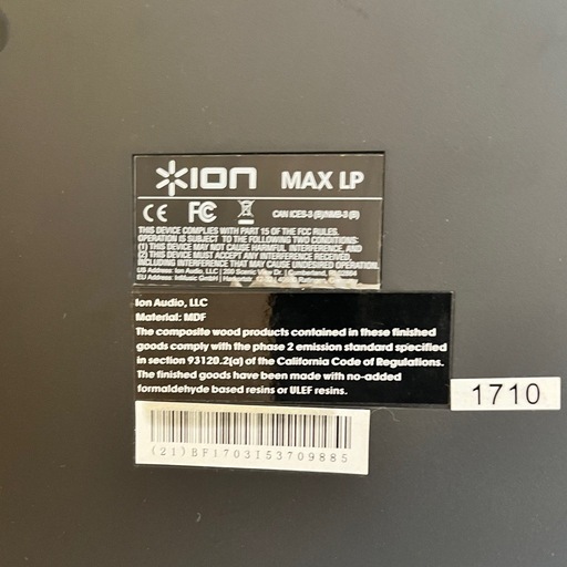 ION MAX LPレコードプレーヤー