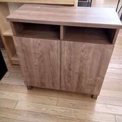 ★ジモティ割あり★  レンジ台 ブラウン H79×D33×W74...