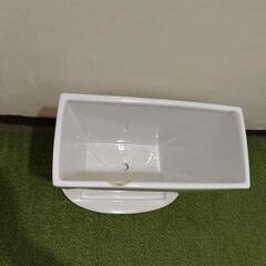 シンプル陶器 白い植木鉢 四角い 長方形 無地 おしゃれ 清潔感 モダン ナチュラルの画像
